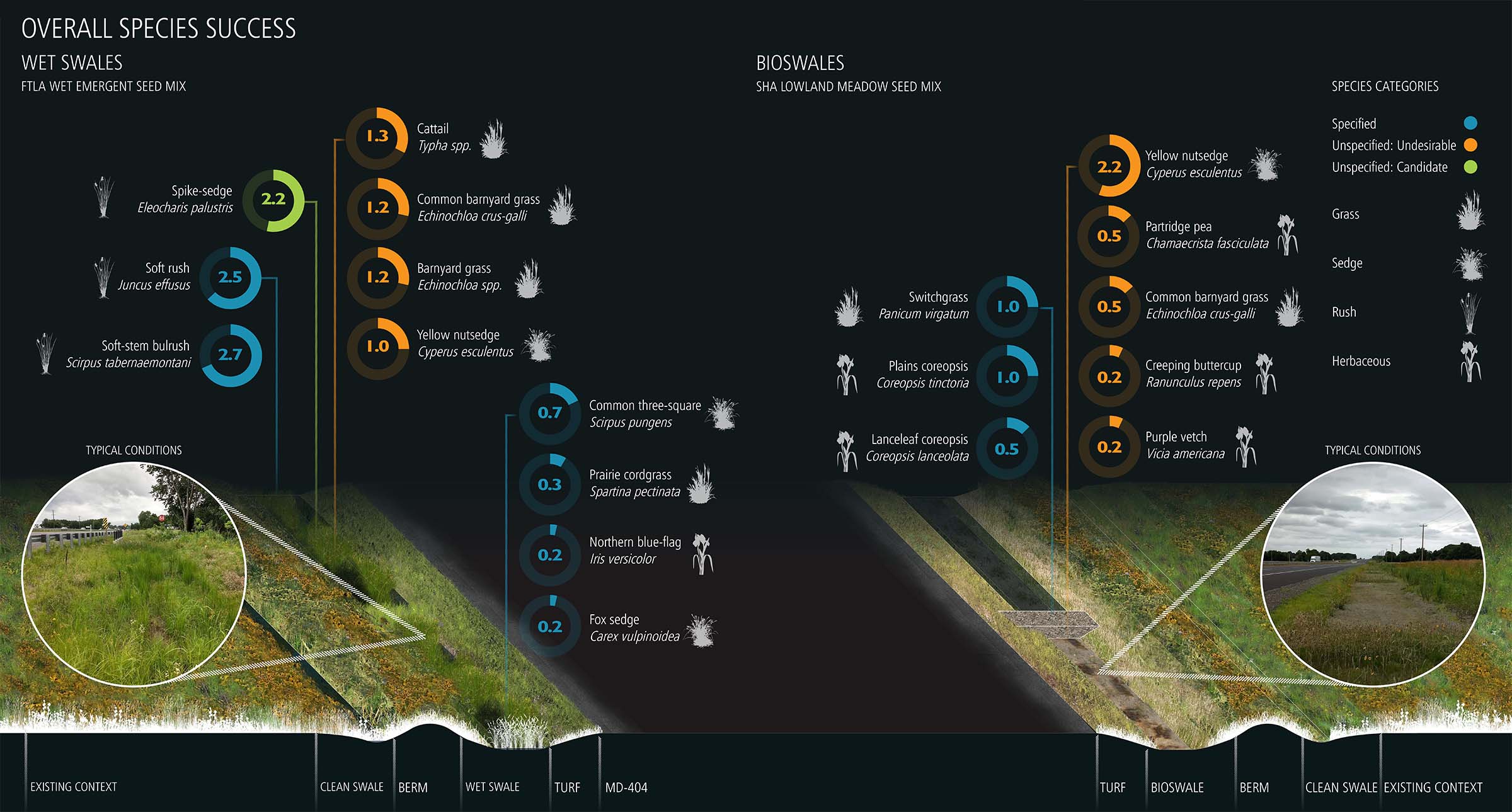 Determining species' success rates along MD 404