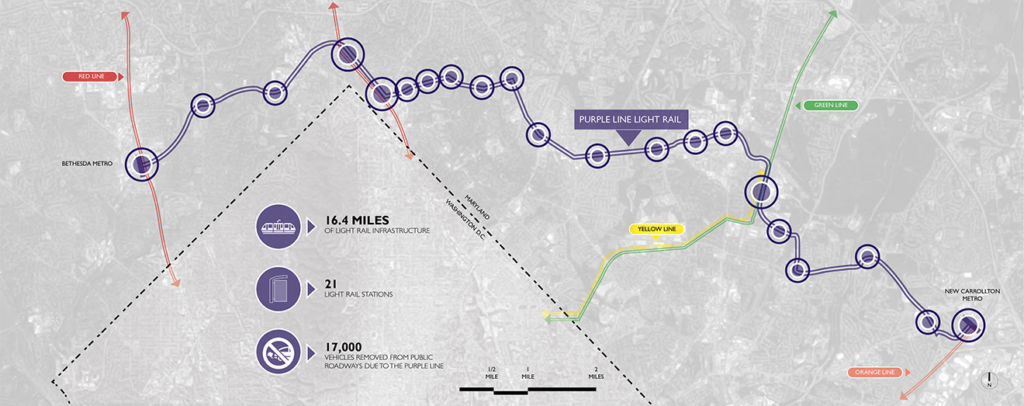 Purple Line route map