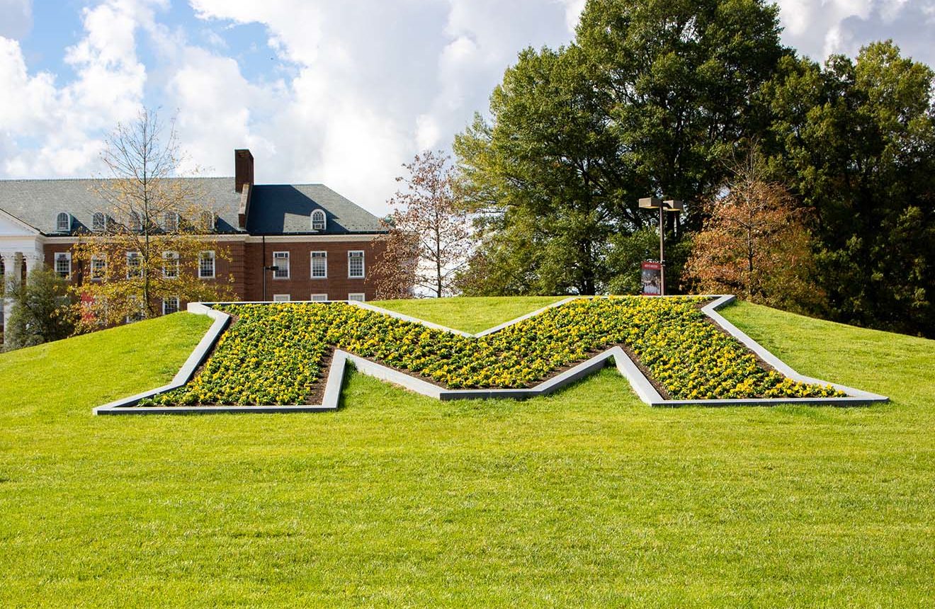 The "M" fully built on the campus of University of Maryland