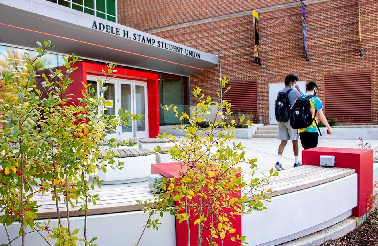 Custom Bench at the Stamp Student Union Plaza