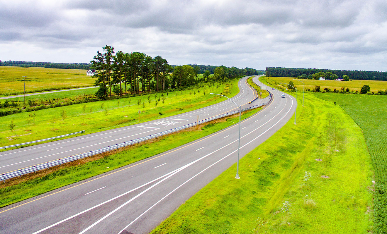 Overall Plantings of newly completed highway